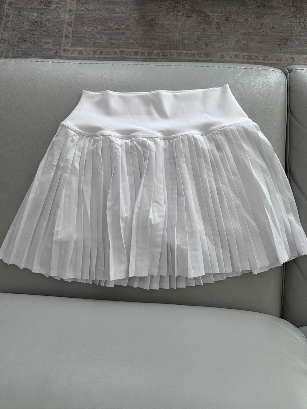 ALO Yoga White Pleated Skater Skirt